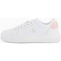 Calvin Klein Chunky Leather Ck Trainer - White/ Pink