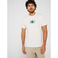 Calvin Klein 30S Centre Box Logo T-Shirt - Off White