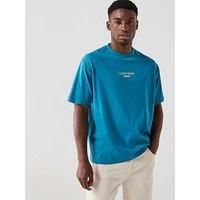 Calvin Klein Jeans Shirt Sleeve Relaxed Fit Graphic T-Shirt - Light Blue