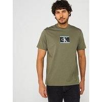 Calvin Klein 30S Centre Box Logo T-Shirt - Green