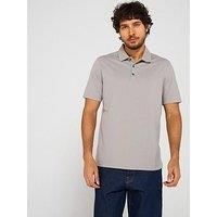 Calvin Klein Jacquard Stripe Stretch Polo Shirt - Grey