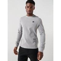 Calvin Klein Men’s Waffle Badge Long Sleeve Top with Round Neck, Grey (Formal Gray), L
