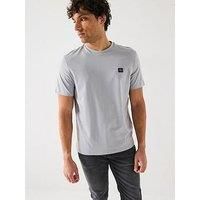 Calvin Klein Men/'s Short Sleeve Badge Classic Cotton Jersey T-Shirt, Grey (Formal Gray), S