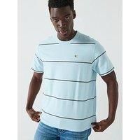 Calvin Klein Jeans Short Sleeve Wide Stripe Easy T-Shirt - Light Blue