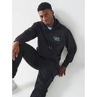 Calvin Klein Jeans Resort Script Hoodie - Black