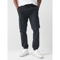 Calvin Klein Men’s Skinny Fit Elastic Ripstop Cargo Trousers, Black (Black), XXL