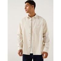 Calvin Klein Jeans Cotton Nylon Relaxed Fit Overshirt - Off White