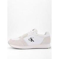 Calvin Klein Retro Nylon Suede Runner Trainers - White