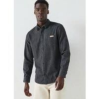 Calvin Klein Jeans Casual Classic Pocket Logo Denim Shirt - Black