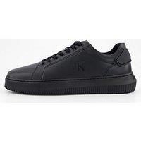 Calvin Klein Chunky Leather Cupsole Trainers - Black