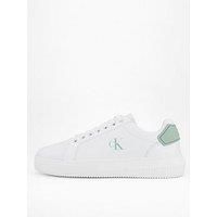Calvin Klein Chunky Leather Cupsole Trainers - White/Green