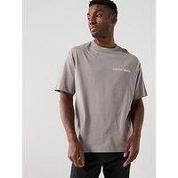 Calvin Klein Jeans Bauhaus Embroidered Logo T-Shirt - Grey