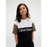 Calvin Klein Jeans Boys Colour Block Short Sleeve T-Shirt - Black