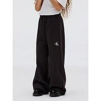 Calvin Klein Jeans Girls Ck Logo Wide Leg Sweatpants - Black