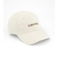 Calvin Klein Embroidered Logo Denim Cap - Beige