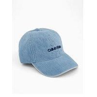 Calvin Klein Embroidered Logo Denim Cap - Light Wash
