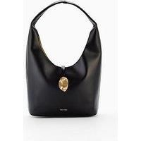 Calvin Klein Gold Detailed Fasten Shoulder Bag - Black