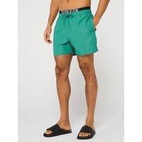 Calvin Klein Men/'s Medium Double WB LV00N61093 Boardshorts, Green (Wild Green), XL