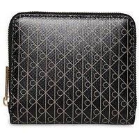 Calvin Klein Monogram Zipped Purse - Black