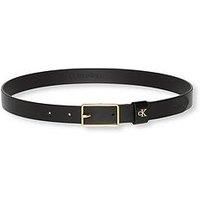 Calvin Klein Square Buckle With Ck Logo 25Mm - Black