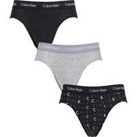 Calvin Klein Cotton Stretch 3 Pack Brief, Black / Grey Heather / Subdued Logo