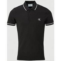 Calvin Klein Jeans Men's Tipping Slim Polo Shirt, Black, Xx-Large