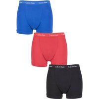 Calvin Klein Men's Trunk 3PK, Kettle Blue/Strawberry Field/Black, XS