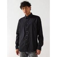 Calvin Klein Poplin Stretch Slim Long Sleeve Shirt - Black