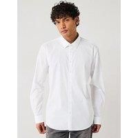 Calvin Klein Poplin Stretch Slim Longsleeve Shirt - White