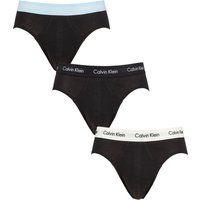 Mens 3 Pack Calvin Klein Cotton Stretch Hip Briefs Black / Rain Dance L