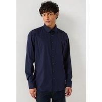 Calvin Klein Poplin Stretch Slim Long Sleeve Shirt - Navy