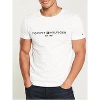 Tommy Hilfiger - T-Shirt For Men - Tommy Hilfiger T Shirt Men/'s - Crew Neck Tee Featuring Tommy Logo Design - Short Sleeve - Snow White - XL