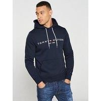 Tommy Hilfiger Men's Tommy Logo Hoody Sweater, Blue(Sky Captain 403), X-Large