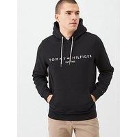 Tommy Hilfiger Men's Tommy Logo Hoody Sweater, Black (Jet Black Base), X-Large