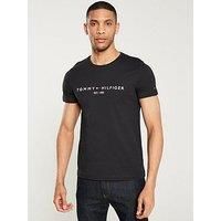 Tommy Hilfiger - T Shirts Men - Mens Clothes - Tommy Hilfiger Shirt - T Shirt - Men's Core Tommy Logo Tee - Jet Black - Size XL