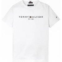 Tommy Hilfiger Boy's Essential TEE S/S Shirt, White, 12