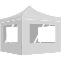 vidaXL Professional Folding Party Tent With Walls Aluminium 3X3 M White
