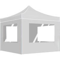 vidaXL Professional Folding Party Tent With Walls Aluminium 3X3 M White