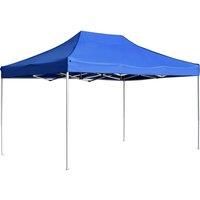 vidaXL Professional Folding Party Tent Waterproof Outdoor Garden Patio Family Canopy Gazebo Shelter Marquee Pavilion Aluminium 4.5x3m Blue
