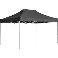 vidaXL Folding Party Tent 4.5x3m - Aluminium Frame, Waterproof Anthracite Canopy, UV Protective Outdoor Gazebo for Events