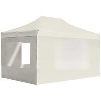 vidaXL Professional Folding Party Tent with Walls Waterproof Outdoor Family Canopy Gazebo Shelter Marquee Pavilion Aluminium 4.5x3m Cream