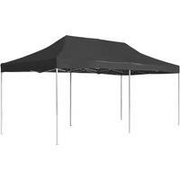 vidaXL Folding Party Tent 6x3m - Aluminium Frame Gazebo, Anthracite Oxford Canopy, UV Protection, Waterproof, Event Shelter