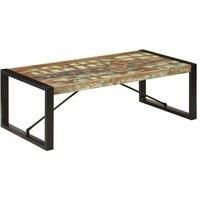 vidaXL Solid Reclaimed Wood Coffee Table - Large Rectangular Industrial-Style Couch Table for Living Room, Office Use