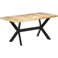 vidaXL Dining Table 160x80x75 cm Solid Rough Mango Wood