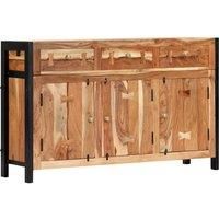 vidaXL - Solid Acacia Wood Sideboard with 3 Drawers and Compartments, Handcrafted, Antique-Style, High Durability & Unique Grain