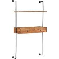 Solid Acacia Wood Wall Desk Computer Writing Study Table Display Unit vidaXL