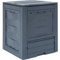 vidaXL Garden Composter Grey 260L Patio Fertiliser Container Waste Recycle Bin