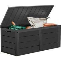 vidaXL Garden Storage Box 320L Grey and Black Outdoor Cabinet Chest Organiser