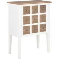 vidaXL French Style Sideboard - Elegant White Solid Wood Cabinet - Spacious Storage with 9 Drawers - Ideal for Living Room, Bedroom, or Office