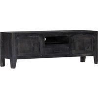 vidaXL TV Cabinet Black 118x30x40 cm Solid Mango Wood